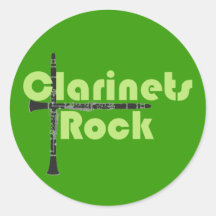 Clarinets Rock Round Sticker