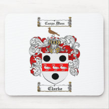 CLARKE FAMILY CREST -  CLARKE COAT OF ARMS MOUSE PAD