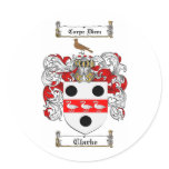 CLARKE FAMILY CREST -  CLARKE COAT OF ARMS stickers