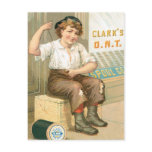 Clarks Boy Sewing Pants Postcard