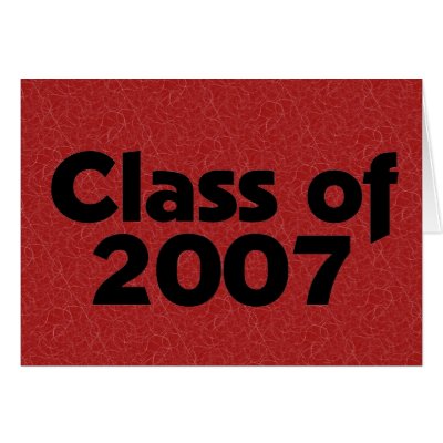 Class of 2007 Black & Dark Red Greeting Card by dndartstudio