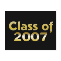 Class of 2007 Black & Gold Postcard