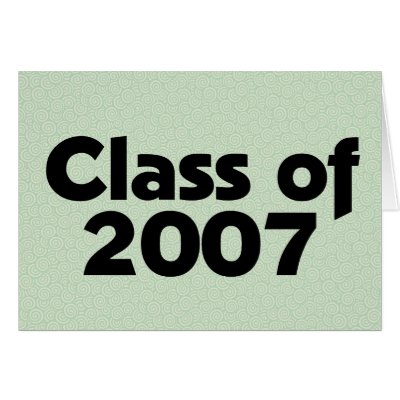 Class of 2007 Black & Green Pattern Greeting Card by dndartstudio