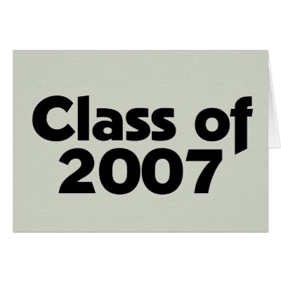 Class of 2007 Black & Grey Greeting Card by dndartstudio