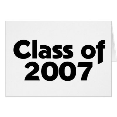 Class of 2007 Black & White Greeting Cards by dndartstudio