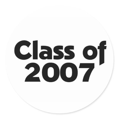 Class of 2007 Black & White Sticker by dndartstudio
