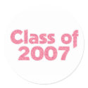 Class of 2007 Pink stickers