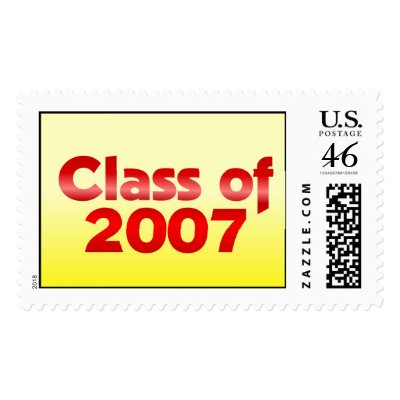 Class of 2007 Red & Yellow Postage Stamp by dndartstudio