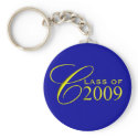 Class of 2009 Blue and Gold Graduation Key Ring keychains