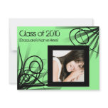 Class of 2010 Hot Green Graduation Announcement invitations