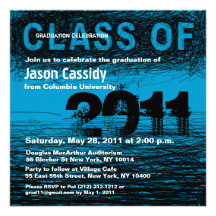 Class of 2011 Graduation Invitation Blue Scratch