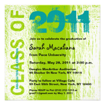 Class of 2011 Graduation Invitation Green Scratch
