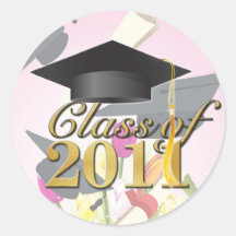 Class of 2011 - Graduation Stickers pink