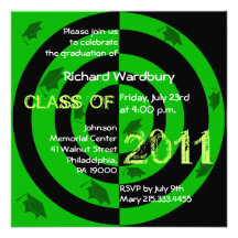 Class of 2011 Invitation CG222 Green Circle