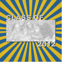 Class of 2012 Cut Out Photo Frame -Blue Gold Burst