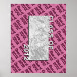 Class of 2012 Cut Out Photo Frame - Pink and Pink Poster