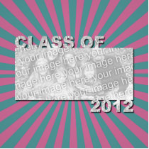 Class of 2012 Cut Out Photo Frame -Pink Teal Burst