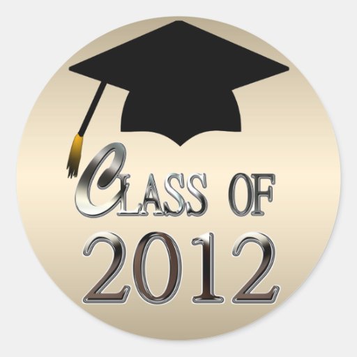 Class Of 2012 Gold Graduation Stickers