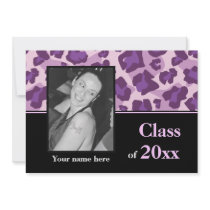 Class of 2012 graduation leopard photo invitation