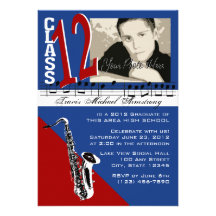 Class of 2012 Graduation Music/ Sax Personalised Announcements