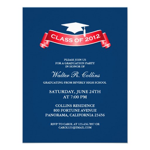 Class of 2012 Graduation Party Ribbon Invitation