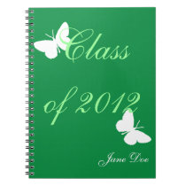 Class of 2012 - Green and White Butterfly notebooks