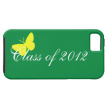 Class of 2012 - Green and Yellow Butterfly iPhone 5 Covers