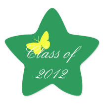 Class of 2012 - Green and Yellow Butterfly Star Stickers
