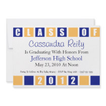 Class Of 2012 Invitation (Blue / Gold Boxes)