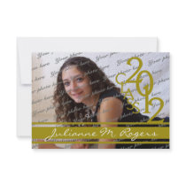 Class of 2012 Photo Gold Personalized Announcement
