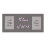 Class of 2012 - Pink and Grey Personalised Rack Card