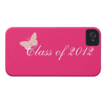 Class of 2012 - Pink Butterfly iPhone 4 Case