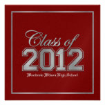 Class of 2012 Premium Red / Silver Graduation Custom Invitation
