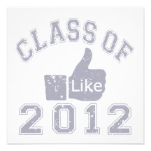 Class of 2012 Thumbs Up - Grey Personalised Invites