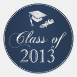Class of 2013 Graduation Cap & Diploma Seals Round Stickers
