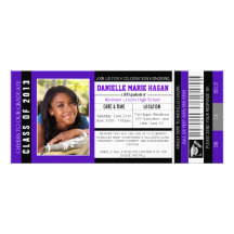 Class of 2013 Graduation VIP Admission Ticket Personalized Invites
