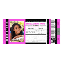Class of 2013 Graduation VIP Admission Ticket Personalized Invite