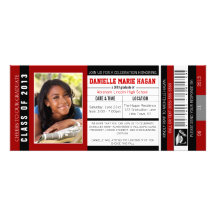 Class of 2013 Graduation VIP Admission Ticket Personalized Announcement