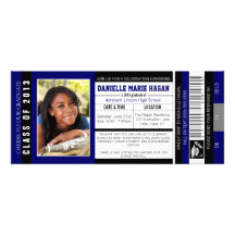 Class of 2013 Graduation VIP Admission Ticket Personalized Announcements