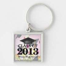 Class of 2013 Pink Graduation Keychains