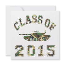 Class Of 2015 Military School - Camo 2 Custom Invites