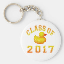 Class Of 2017 Rubber Duckie - Yellow/Red 2 Keychains