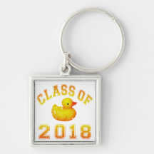Class Of 2018 Rubber Duckie - Yellow/Red 2 Key Chains