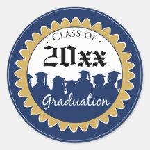 Class of [YEAR] Graduation Invitation Seal: blue Stickers