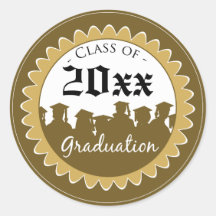Class of [YEAR] Graduation Invitation Seal: gold Stickers