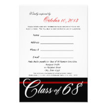 Class Reunion Response Card Custom Invitation