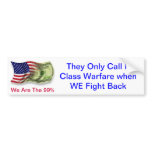 Class Warfare by the Occupy Movement 99% bumper stickers