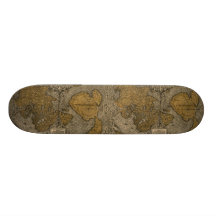Classic 1531 Antique World Map by Oronce Fine Skateboard Deck