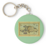 Classic 1823 Antiquarian Map of Hispaniola & Haiti keychains