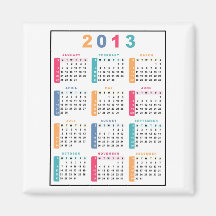 classic  2013 Calendar Refrigerator Magnet